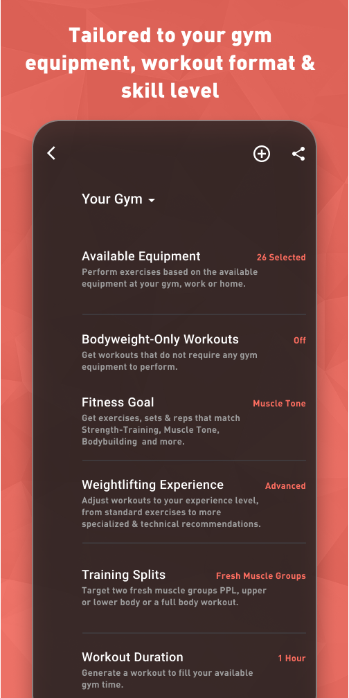 Fitbod - app screenshot