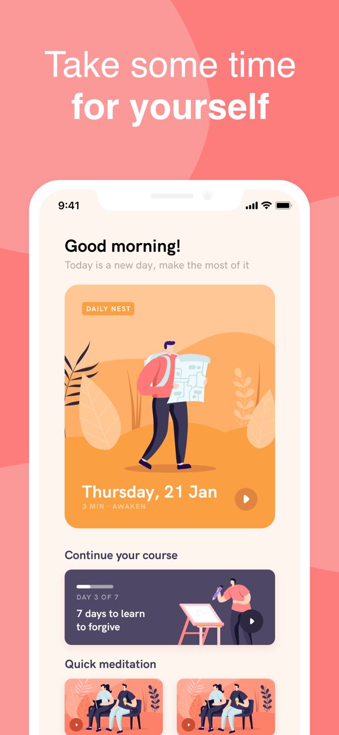 Meditation Nest - app screenshot