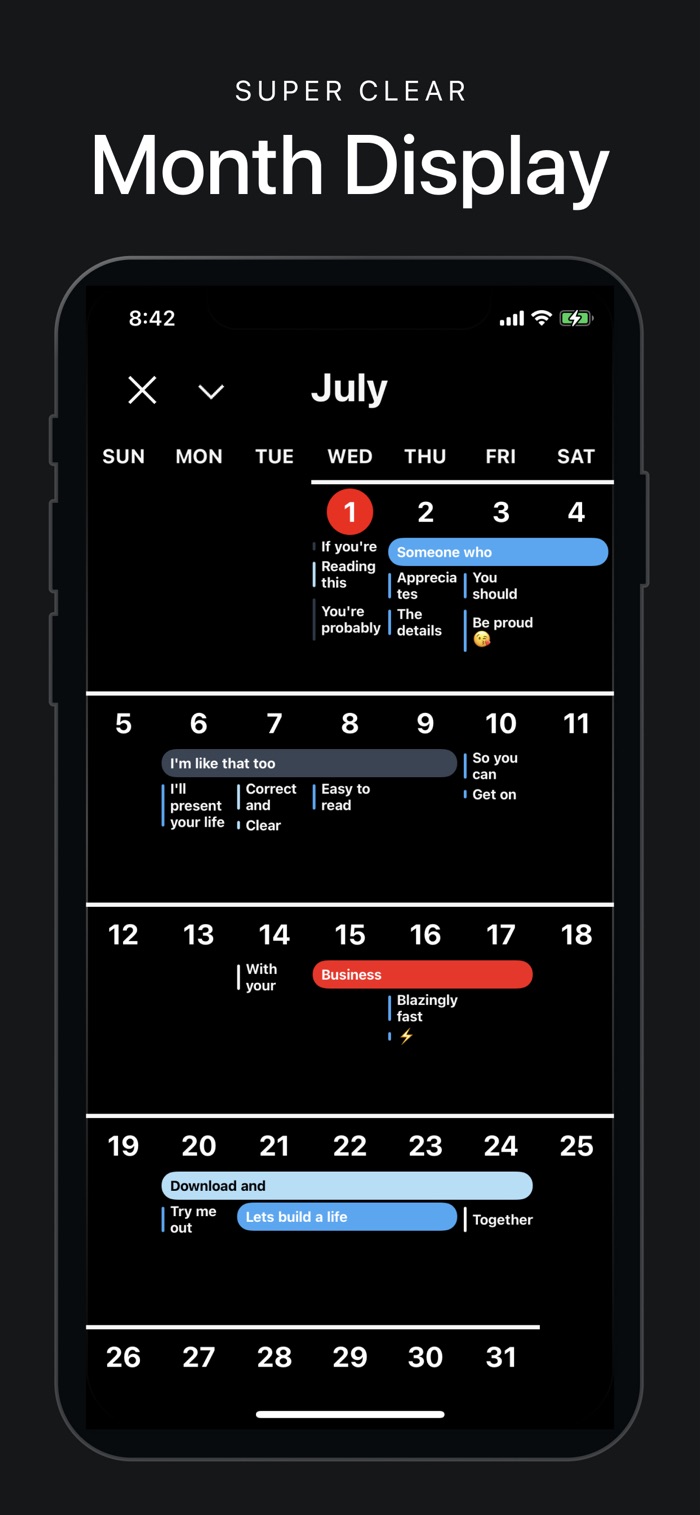Vantage Calendar - app screenshot