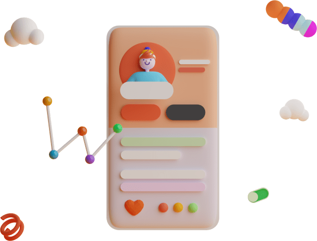 illustrated 3d phone ui